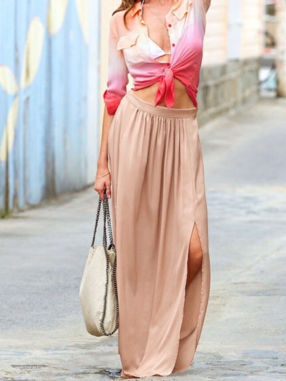 Victorias Secret High Waisted Satin Maxi Skirt
